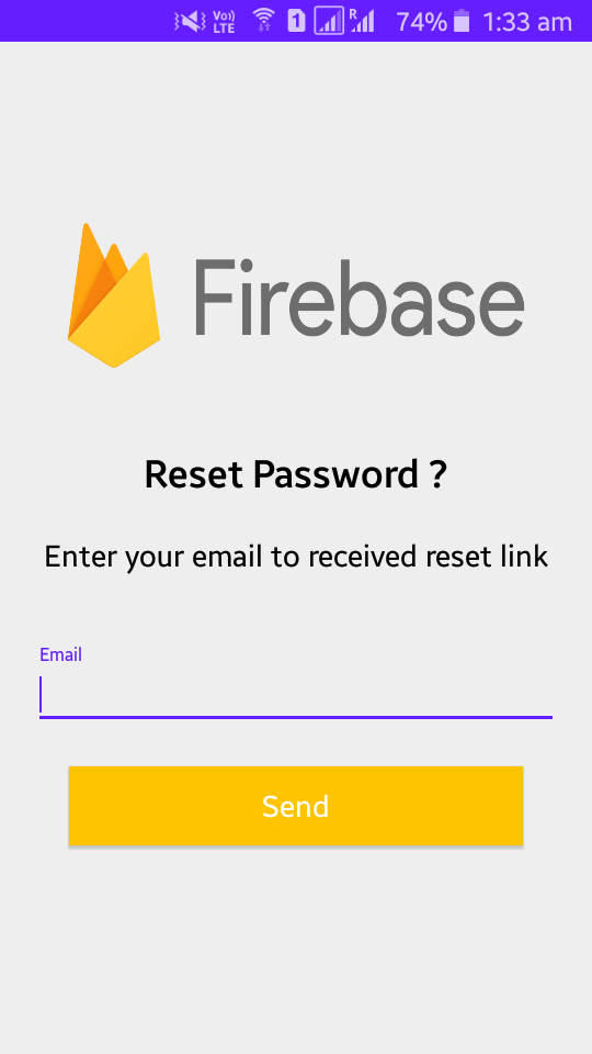 Firebase- Reset Password Screen