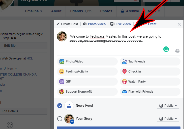 How to change the font on Facebook