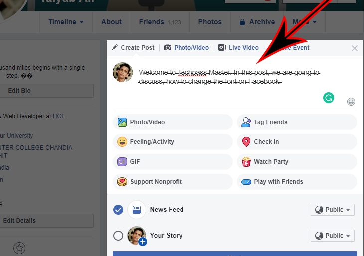 How To Change Font Style In Facebook Post Using Phone