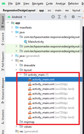 Support different screen sizes in Android Example